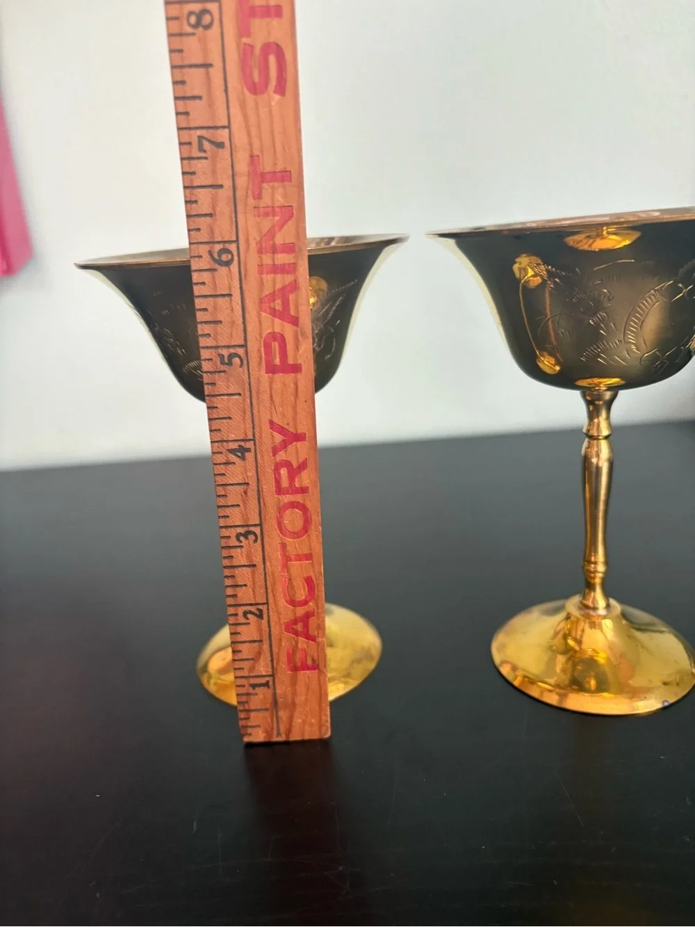 Vintage Etched Brass Coupes - Pair of 2 Lead Free